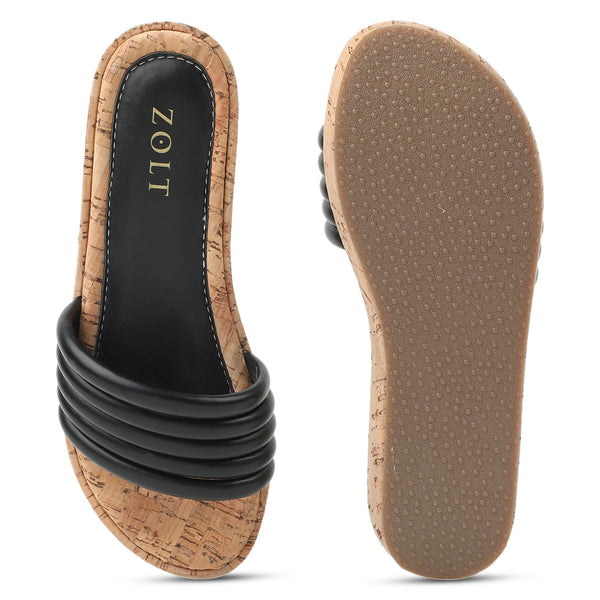 ZOLT Wedges: Comfortable Stylish Flat Slide Sandals ZW-9916