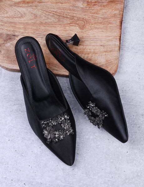 ZOLT Floral Mule Slip-On Heels ZOLT Floral Mule Slip-On Heels