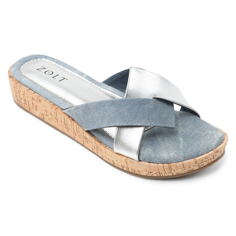 ZOLT Flats: PU Vegan Leather Open Toe Flats - ZF-9912