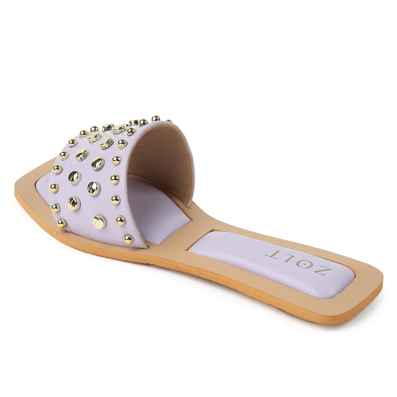 ZOLT Embellished Open Toe Flats - ZF-9845