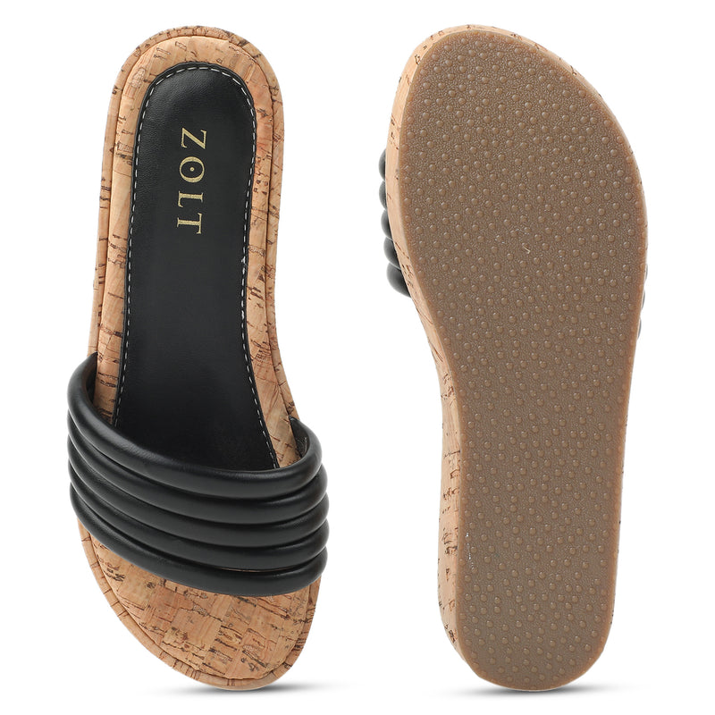 ZOLT Wedges: Comfortable & Stylish Flat Slide Sandals - ZW-9916