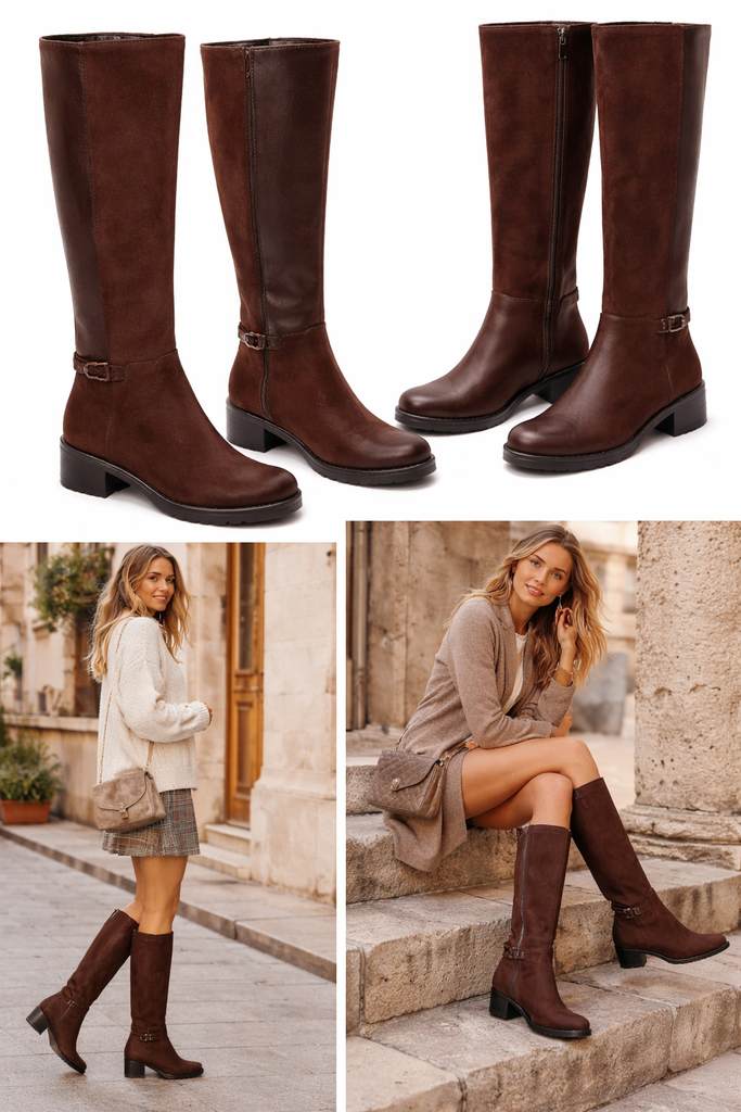 ZOLT women's premium leather long boots - ZB-03G – My Store