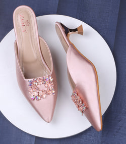 ZOLT Floral Mule Slip-On Heels - 1010